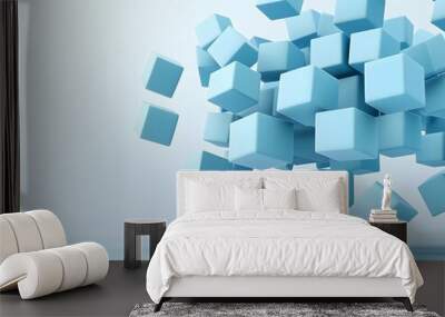 Minimalist Abstract Composition of Floating Geometry Wall mural