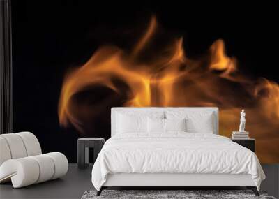 Soft blur flame with soft detail moving from right to the left on black background. For overlay effect Wall mural