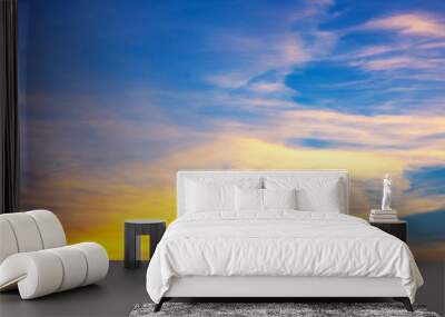 Backgrounds of the evening sky, beautiful colors, sunsets. Wall mural