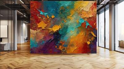 Colorful abstract design with deep texture, suited for wallpaper, patterns, and art prints. Wall mural