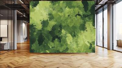 Seamless repeat texture of army green camouflage, military style. Wall mural