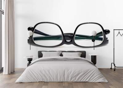 Black Plastic eyeglass on isolated white background. Wall mural