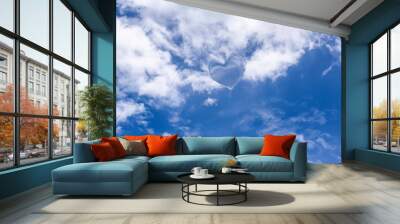 bright sky needle blue white cloud bottom Wall mural