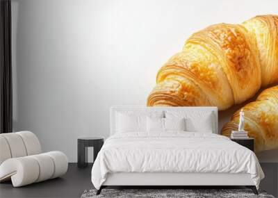 Two croissants are on a white background Wall mural