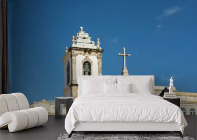 View of the tower of the Sao Domingos Gusmao Catholic church located in Pelourinho, city of Salvador, Bahia. Wall mural