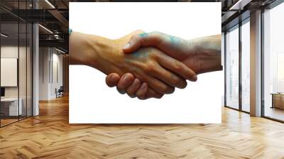 handshake between two businessmen on a transparent background Wall mural