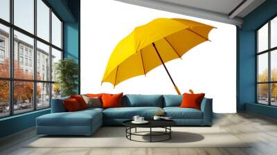 yellow umbrella isolated on a transparent background Wall mural