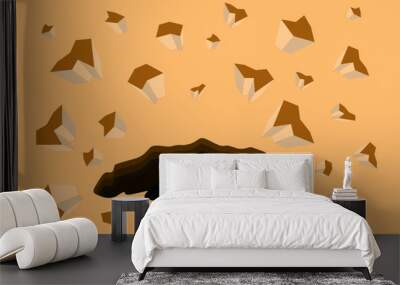 broken ground for abstract background Wall mural