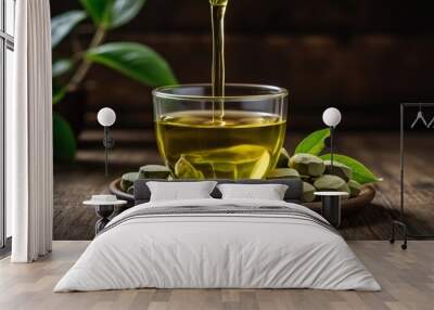 Green herbal. Manage weight and boost antioxidants with Green Tea Extract. Wall mural