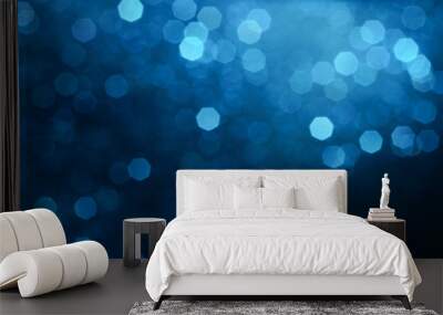 blue and white glitter abstract bokeh background Christmas	 Wall mural