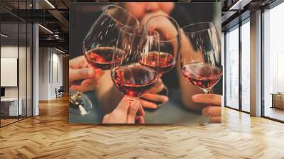 people cheering wine enjoy party to night business people party celebration success Concept Wall mural