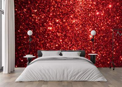 red and white glitter abstract bokeh background Christmas	 Wall mural