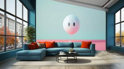 Ghost Balloon, border, pastel color background Wallpaper, blank in the middle, minimalism, negative space Wall mural