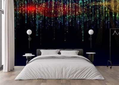 Motion graphic of Glitter Blue and Golden particle falling and sparkling over abstract background, Animation glitter and fashionable concept Wall mural