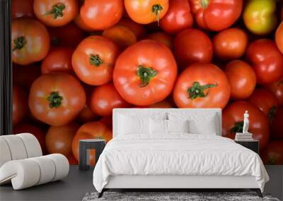 close up of red tomatoes for background Wall mural