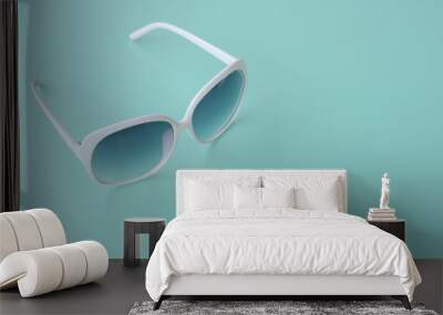 Modern fashionable sunglasses for background Wall mural