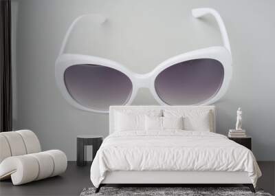 Modern fashionable sunglasses isolated on white background Wall mural