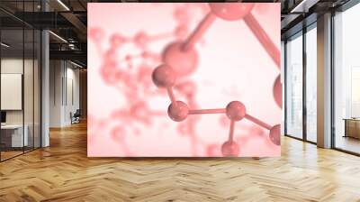 3D rendering model of molecule background. Wall mural