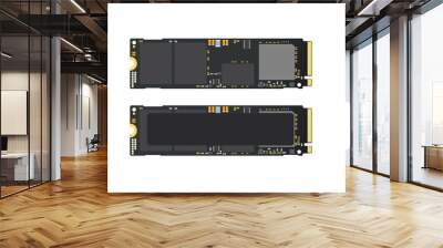 NVMe M.2 PCI-Express (PCI-E) Solid State Drive (SSD) Mock Up.Isolate on white sceen. Wall mural