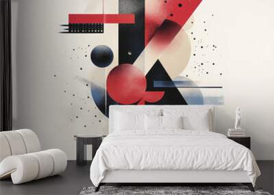 Abstract geometric shapes create modern typography poster with vibrant colors Wall mural