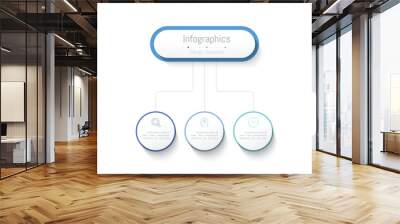 Infographic 3 options design elements for your business data. Vector Illustration. Wall mural