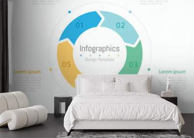 Infographic 5 options design elements for your business data. Vector Illustration. Wall mural