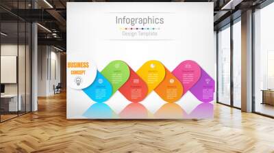 Infographic design elements for your business data with 7 options, parts, steps, timelines or processes. Vector Illustration. Wall mural