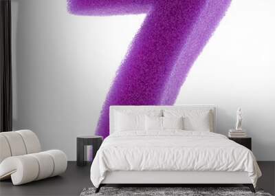 alphabet number 7 letter sponge on white background with work pa Wall mural