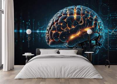 Cybernetic Intelligence Brain Wall mural