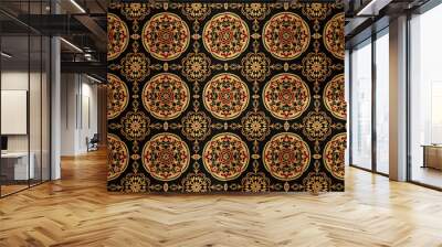 Seamless pattern damask Thai style Wall mural