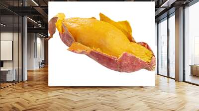 Hot Oven Baked Organic Japanese Sweet Potatoes, diet and healthy food, isolated on white background. Famous snack in Japan on Autumn and Winter season. Wall mural