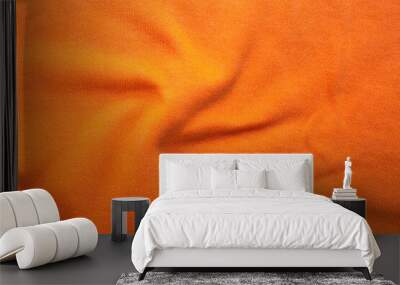 close-up on orange cotton fabric  cloth  Wall mural