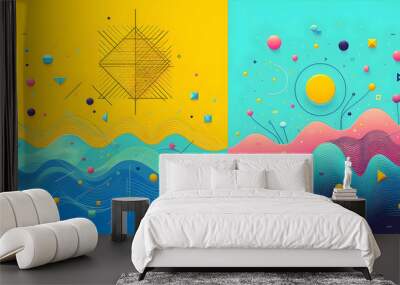 Abstract two tone style gradient background image. Wall mural