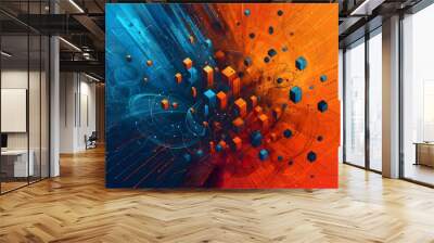 Abstract two tone style gradient background image. Wall mural