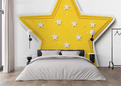 Yellow Star with White Stars. Wall mural