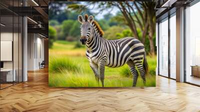 a zebra with beautiful natural background Wall mural