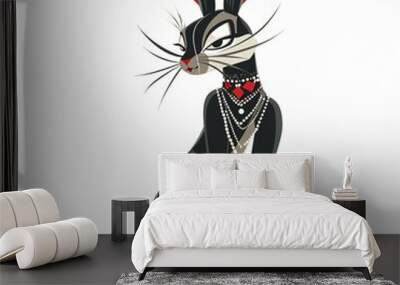 Rabbit art deco fashion Wall mural