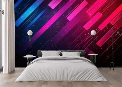 Abstract vibrant geometric background with dynamic lines Wall mural