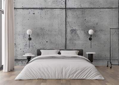 Concrete wall texture with six large square panels showing wear and tear, ideal for backgrounds. Wall mural