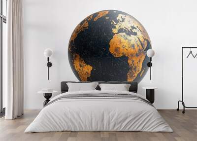 earth globe on white background Wall mural