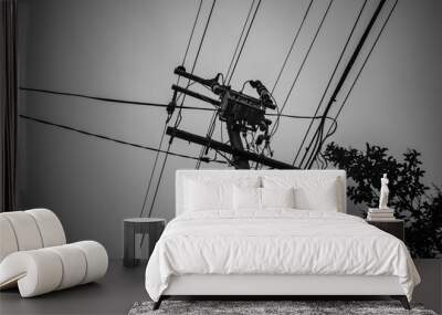 power lines and wires Wall mural