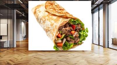 Stock Real Photo Tasty Shawarma Isolated on Transparent Background Wall mural