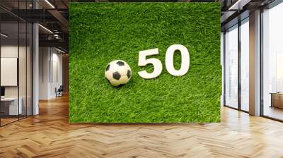 50th birthday for soccer with football and number fifty Wall mural