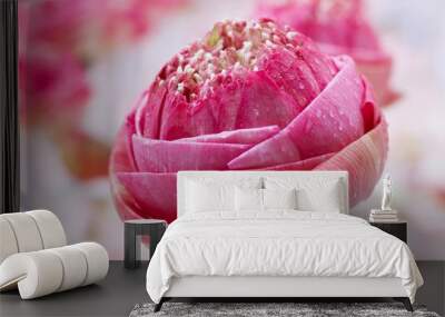 Handicraft folded lotus flower in Thailand for worship or decoration  Wall mural