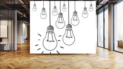 light bulb idea vector illustration on white background. idea co Wall mural