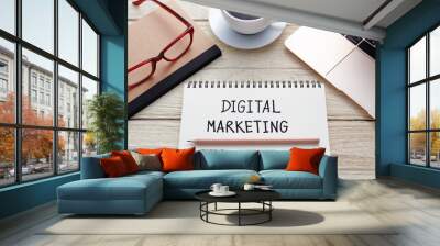 Digital marketing concept on office desk Wall mural