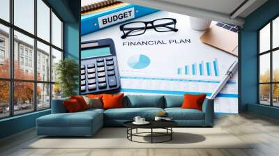 Financial plan concept with financial report Wall mural