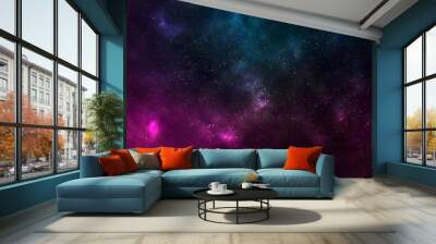 Colorful space nebula with Shining Stars background. Wall mural