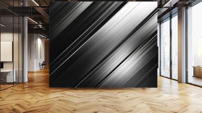 abstract black and silver are light gray with white the gradient is the surface with templates metal texture soft lines tech diagonal background black dark sleek clean modern   Wall mural