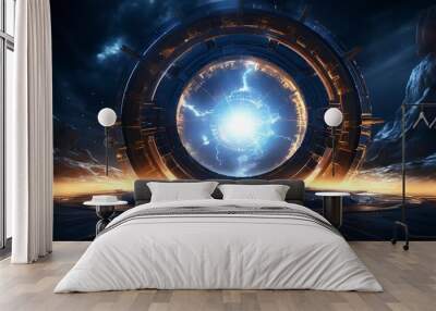 abstract innovation space travel successful business. future disruption strategy for time and space  Wall mural